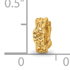 Sterling Silver Gold-Plated Floral Spacer Bead with Polished Finish