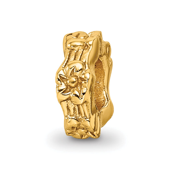 Sterling Silver Gold-plated Reflections Floral Spacer Bead