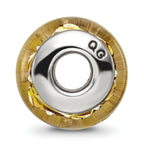 Sterling Silver 925 Swirl Glass Bead with Antiqued Finish Elegant Charm