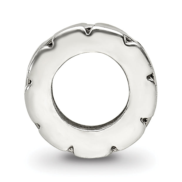 Sterling Silver 925 Grooved Spacer Bead with Antiqued Finish Solid Cast Design Secondary image
