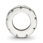 Sterling Silver 925 Grooved Spacer Bead with Antiqued Finish Solid Cast Design