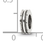 Sterling Silver 925 Grooved Spacer Bead with Antiqued Finish Solid Cast Design