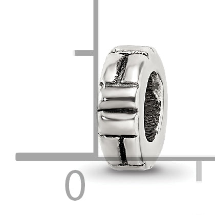 Sterling Silver 925 Antiqued Notched Spacer Bead Solid Casted 8.18mm