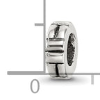 Sterling Silver 925 Antiqued Notched Spacer Bead Solid Casted 8.18mm