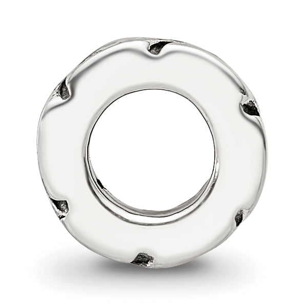 Sterling Silver 925 Leaf Design Spacer Bead with Antiqued Finish Secondary image