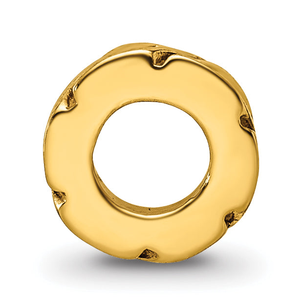 Sterling Silver Gold-Plated Leaf Spacer Bead with Polished Finish Secondary image