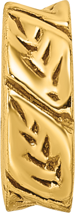 Sterling Silver Gold-plated Reflections Leaf Design Spacer Bead