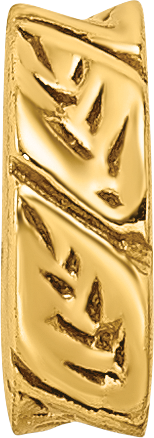 Sterling Silver Gold-Plated Leaf Spacer Bead with Polished Finish