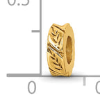 Sterling Silver Gold-Plated Leaf Spacer Bead with Polished Finish
