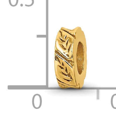 Sterling Silver Gold-Plated Leaf Spacer Bead with Polished Finish