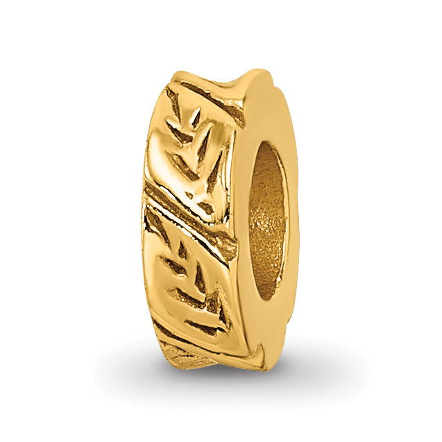 Sterling Silver Gold-plated Reflections Leaf Design Spacer Bead Main image