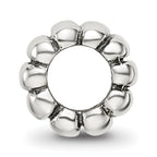 Sterling Silver 925 Scalloped Spacer Bead with Antiqued Finish Elegant Design