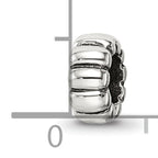Sterling Silver 925 Scalloped Spacer Bead with Antiqued Finish Elegant Design