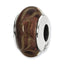 Sterling Silver Reflections Smokey Swirl Hand-blown Glass Bead