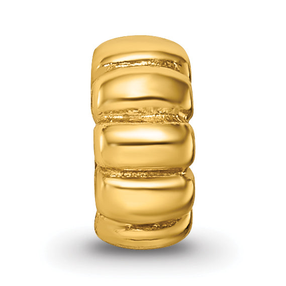 Sterling Silver Gold-Plated Scalloped Spacer Bead with Polished Finish