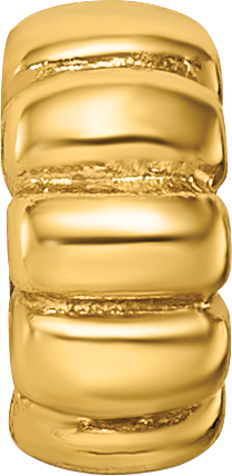 Sterling Silver Gold-Plated Scalloped Spacer Bead with Polished Finish