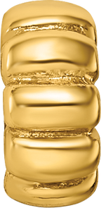 Sterling Silver Gold-Plated Scalloped Spacer Bead with Polished Finish