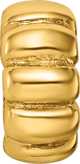 Sterling Silver Gold-Plated Scalloped Spacer Bead with Polished Finish