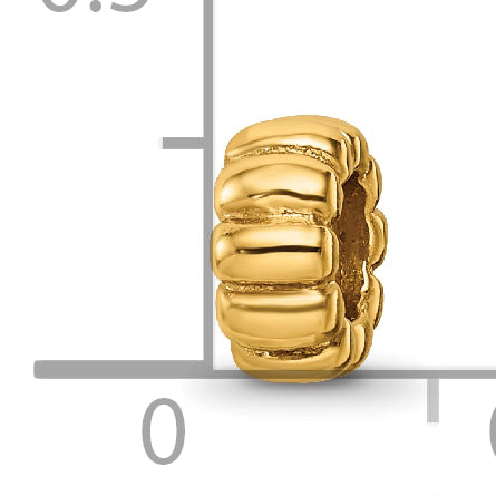 Sterling Silver Gold-Plated Scalloped Spacer Bead with Polished Finish