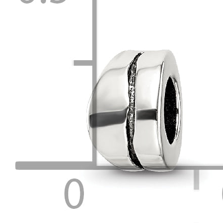 Sterling Silver 925 Spacer Bead with Wavy Design and Antiqued Finish