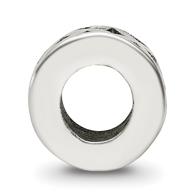 Sterling Silver 925 Antiqued Spacer Bead with Solid Cast Design