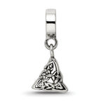 Sterling Silver Celtic Trinity Dangle Bead with Antiqued Finish Solid Craftsmanship