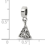 Sterling Silver Celtic Trinity Dangle Bead with Antiqued Finish Solid Craftsmanship