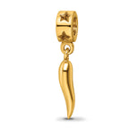 Sterling Silver Gold-plated Reflections Italian Horn Dangle Bead