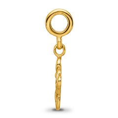 Gold-Plated Sterling Silver Celtic Cross Dangle Bead with Polished Finish