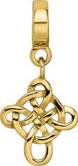 Gold-Plated Sterling Silver Celtic Cross Dangle Bead with Polished Finish