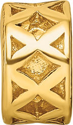 Sterling Silver Gold-Plated Spacer Bead with Polished Finish for Elegant Jewelry
