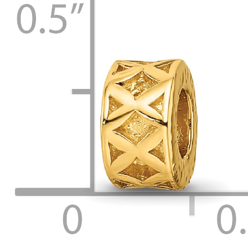 Sterling Silver Gold-Plated Spacer Bead with Polished Finish for Elegant Jewelry