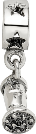 Sterling Silver Reflections Hair Dryer Dangle Bead