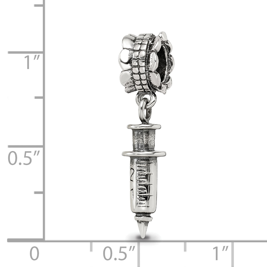 Sterling Silver Reflections Syringe Dangle Bead