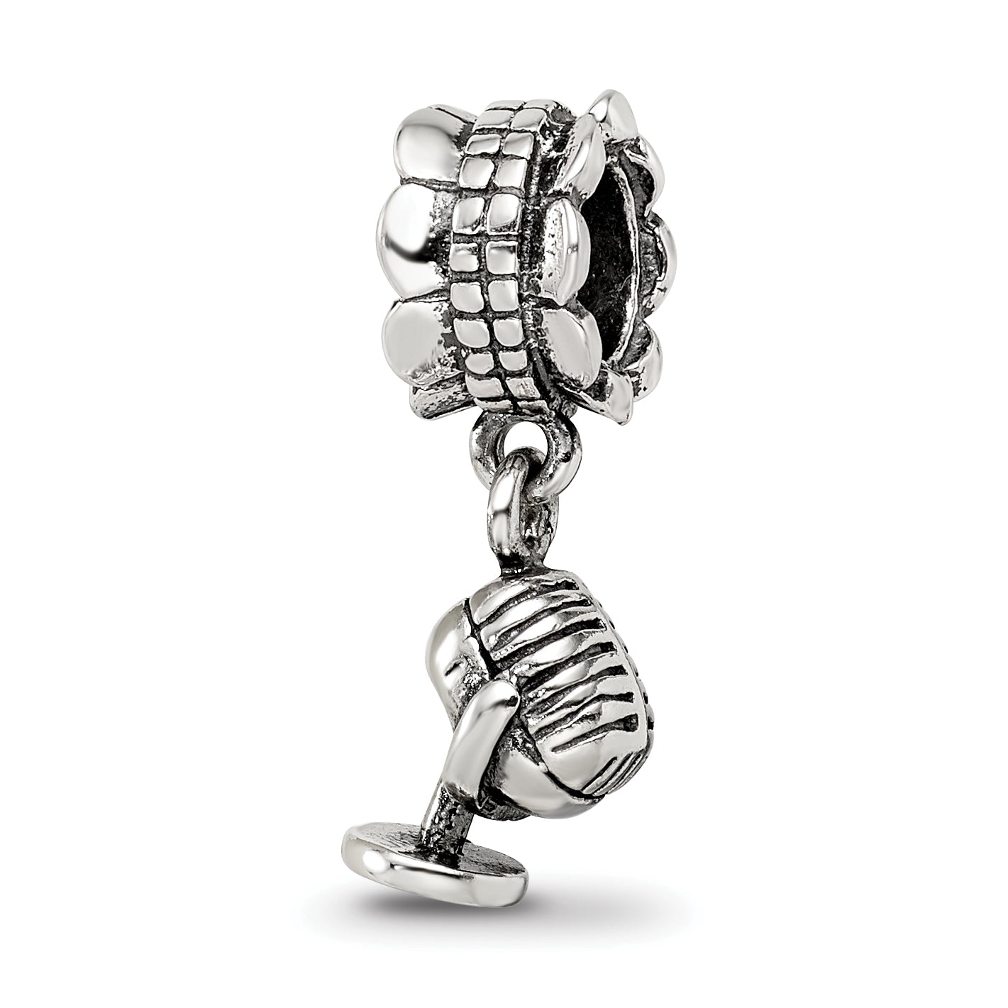 Sterling Silver Reflections Microphone Dangle Bead