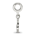 Sterling Silver 925 Dangle Bead with Heart, Cross & Anchor Charm Polished Finish