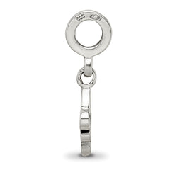 Sterling Silver 925 Fleur de Lis Dangle Bead with Antiqued Finish