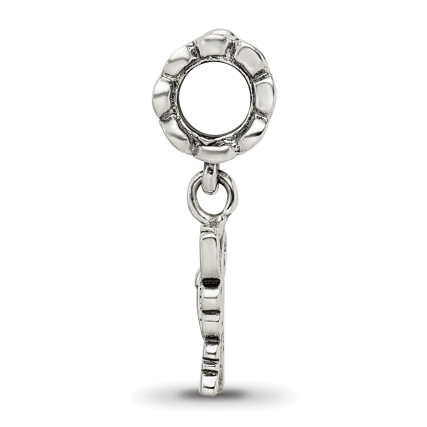 Sterling Silver 925 Butterfly Dangle Bead with Antiqued Finish Elegant Design