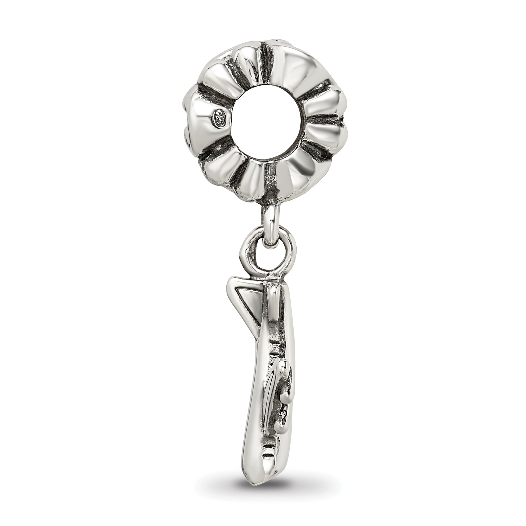Sterling Silver 925 Airplane Dangle Bead with Antiqued Finish Secondary image