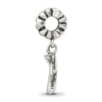 Sterling Silver 925 Airplane Dangle Bead with Antiqued Finish