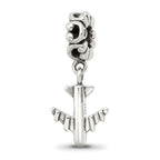 Sterling Silver 925 Airplane Dangle Bead with Antiqued Finish