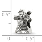 Sterling Silver 925 Windmill Bead with Antiqued Finish  Themed, Solid, Casted
