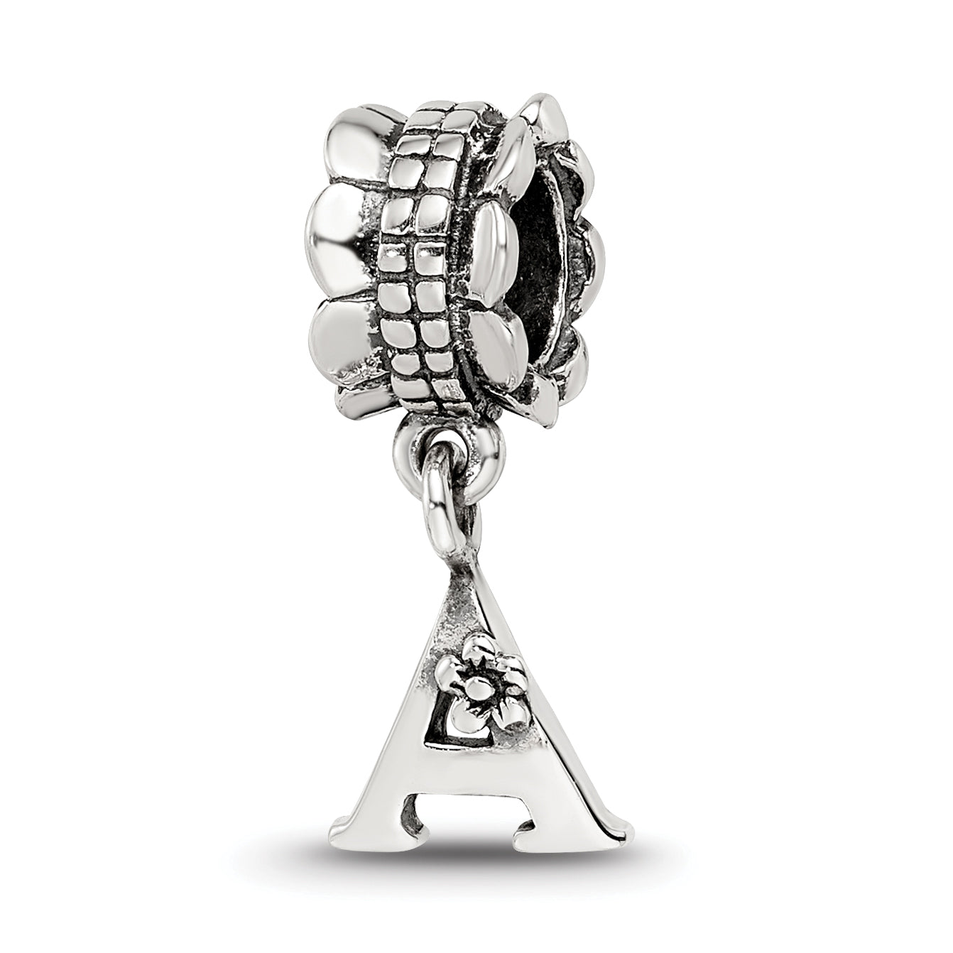 Sterling Silver Reflections Letter A Dangle Bead Main image