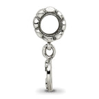 Sterling Silver 925 Antiqued Letter D Dangle Bead Solid Casted Charm