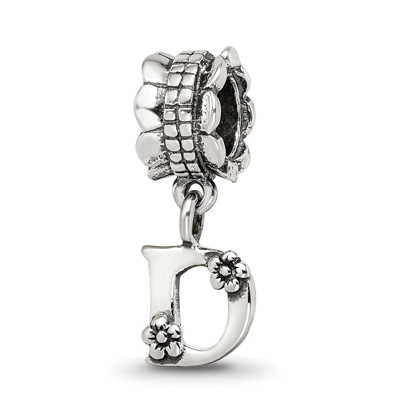 Sterling Silver Reflections Letter D Dangle Bead Main image