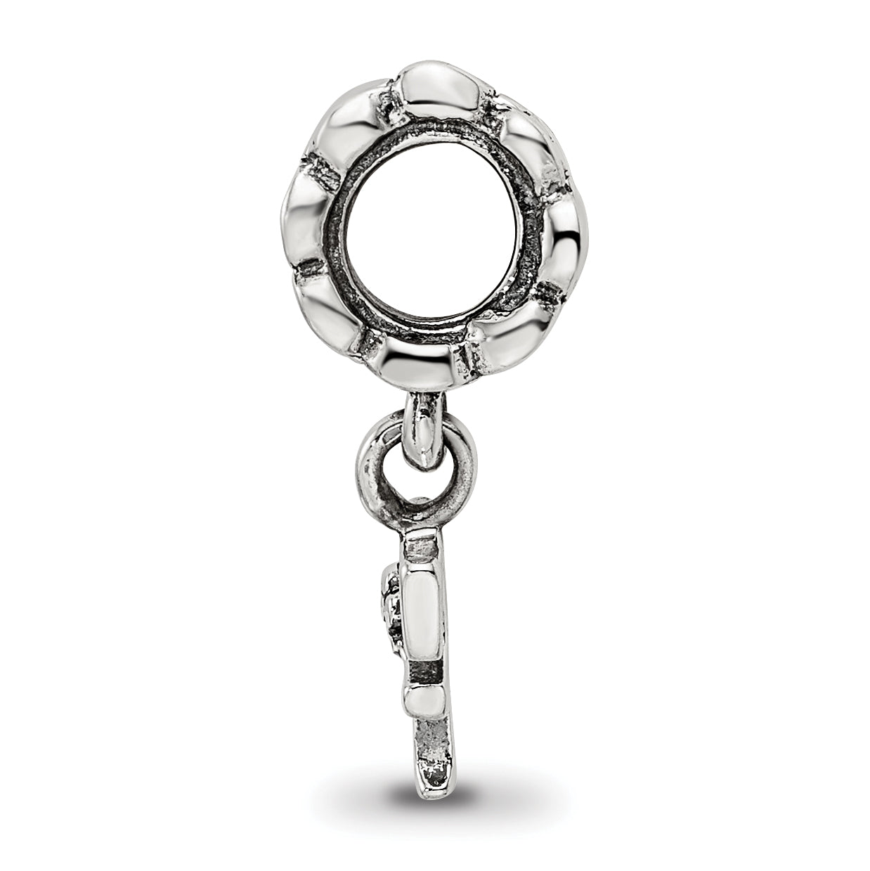 Sterling Silver 925 Antiqued Letter F Dangle Bead Charm by Sophia Jewelers Secondary image