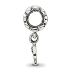 Sterling Silver 925 Antiqued Letter F Dangle Bead Charm by Sophia Jewelers