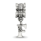Sterling Silver 925 Antiqued Letter F Dangle Bead Charm by Sophia Jewelers