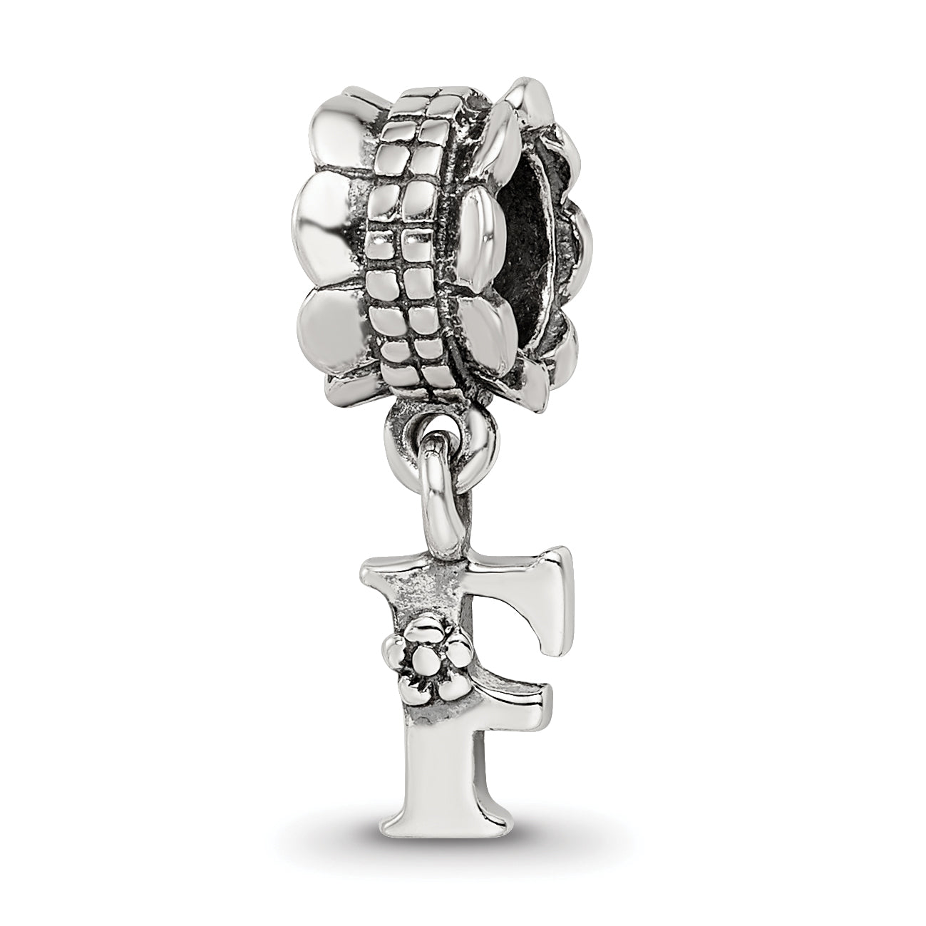 Sterling Silver Reflections Letter F Dangle Bead Main image