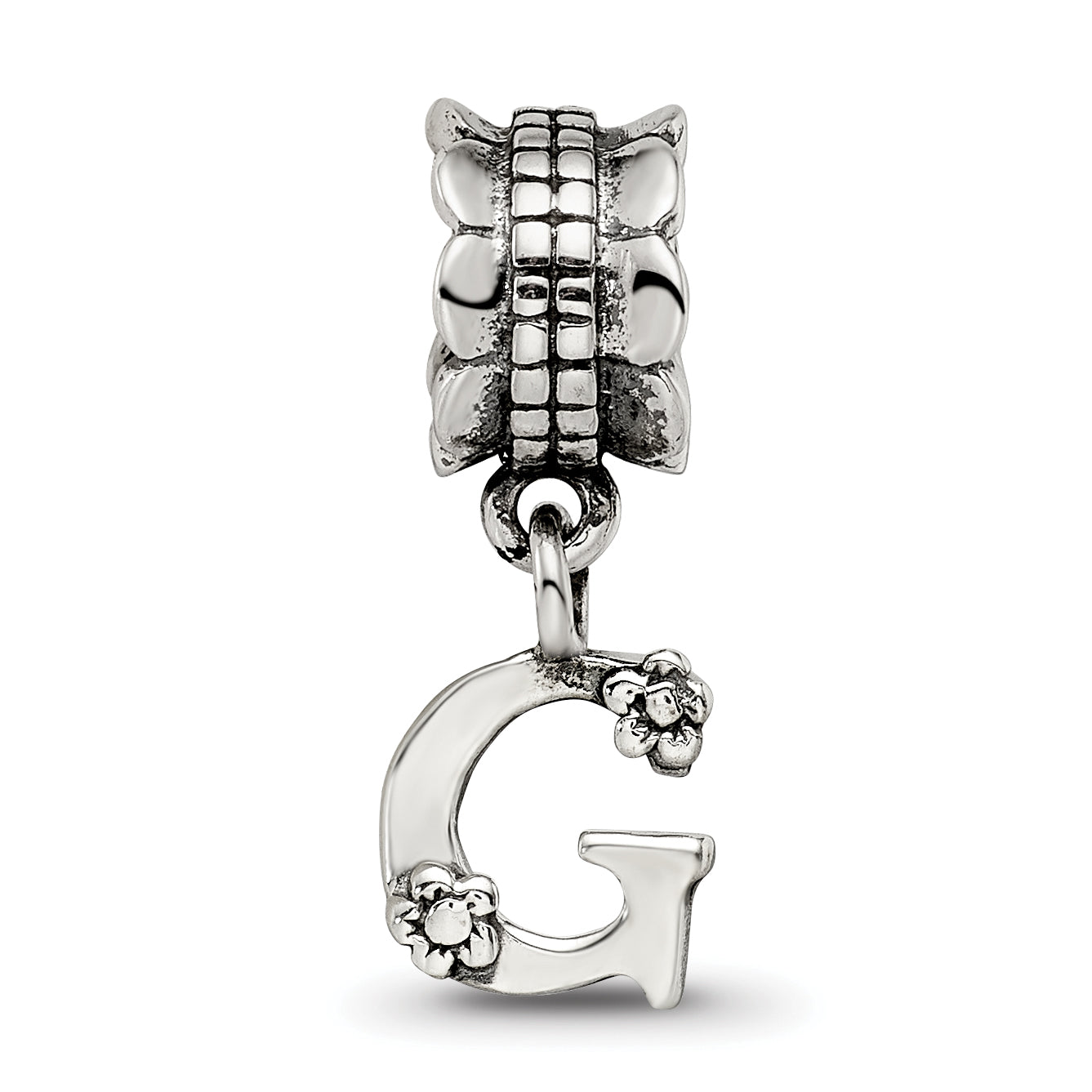 Sterling Silver Reflections Letter G Dangle Bead